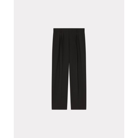 Pantalon de tailleur plissé en laine vierge