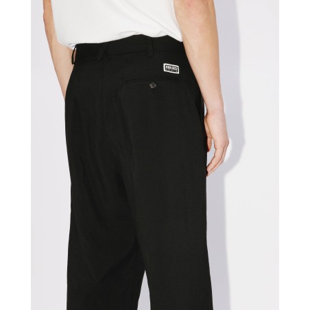 Pantalon de tailleur plissé en laine vierge