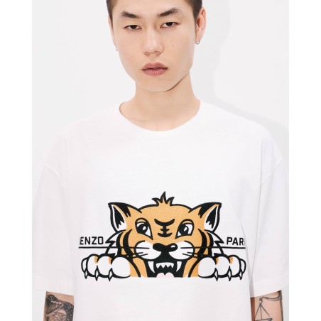 T-shirt oversize brodé 'KENZO Happy Tiger' en coton