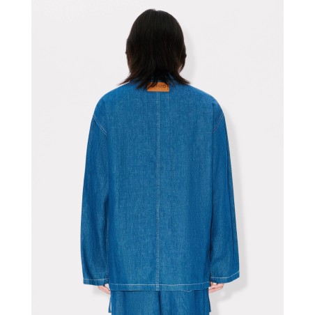 Veste kimono en lin et denim japonais