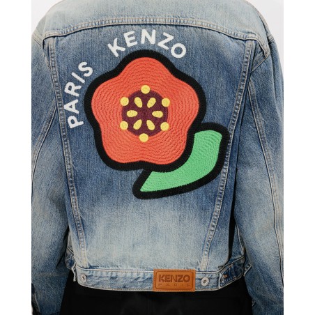 Veste trucker brodée 'KENZO Pop' en denim japonais