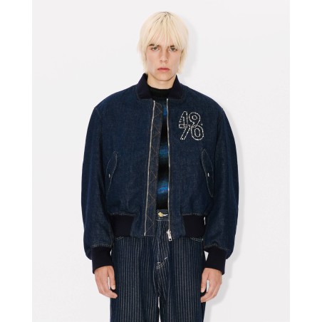 Bomber réversible brodé 'KENZO Constellation' en denim japonais