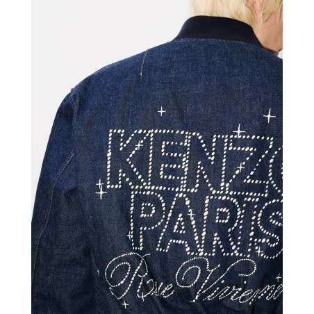 Bomber réversible brodé 'KENZO Constellation' en denim japonais