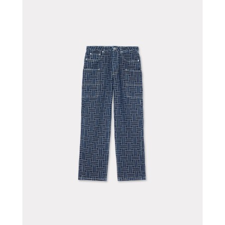 Jean cargo monkey 'KENZO Weave' en denim japonais