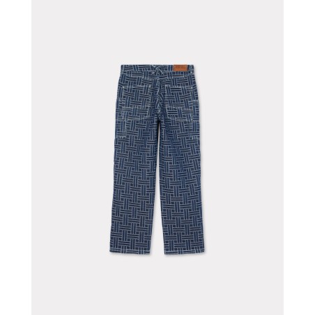 Jean cargo monkey 'KENZO Weave' en denim japonais