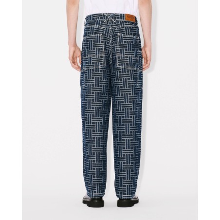 Jean cargo monkey 'KENZO Weave' en denim japonais