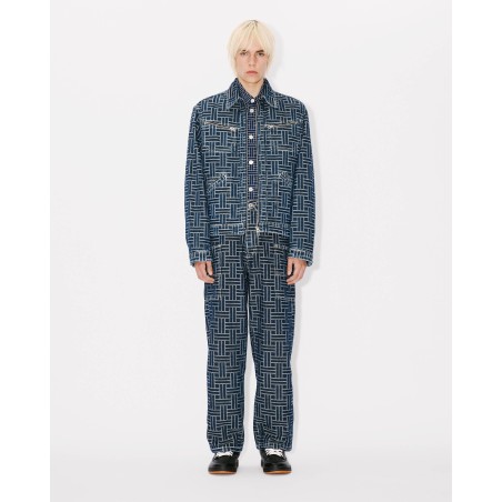 Jean cargo monkey 'KENZO Weave' en denim japonais