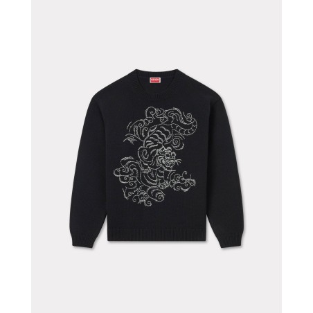 Pull unisexe brodé 'KENZO Star Tiger' en laine