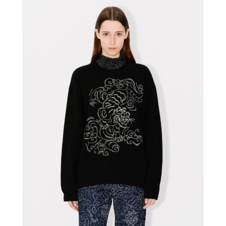 Pull unisexe brodé 'KENZO Star Tiger' en laine