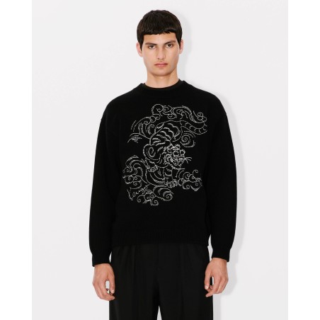 Pull unisexe brodé 'KENZO Star Tiger' en laine