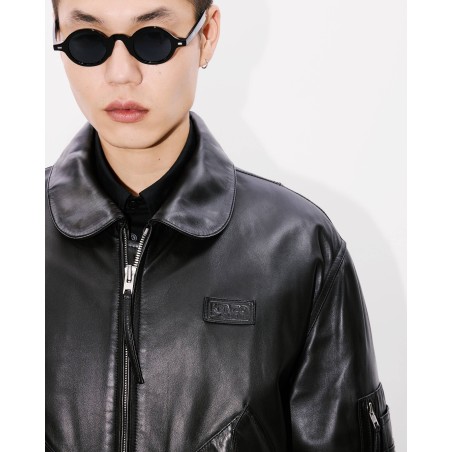 Veste bomber en cuir