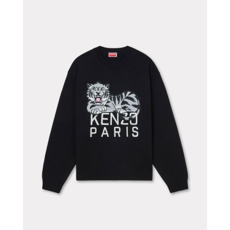 Pull brodé 'KENZO Happy Tiger' en laine et coton