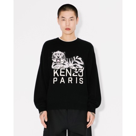 Pull brodé 'KENZO Happy Tiger' en laine et coton