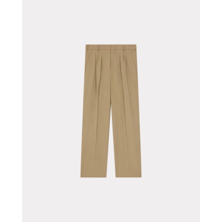 Pantalon de tailleur plissé en laine vierge