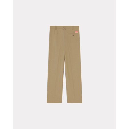 Pantalon de tailleur plissé en laine vierge