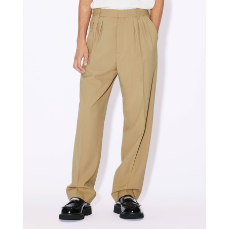 Pantalon de tailleur plissé en laine vierge