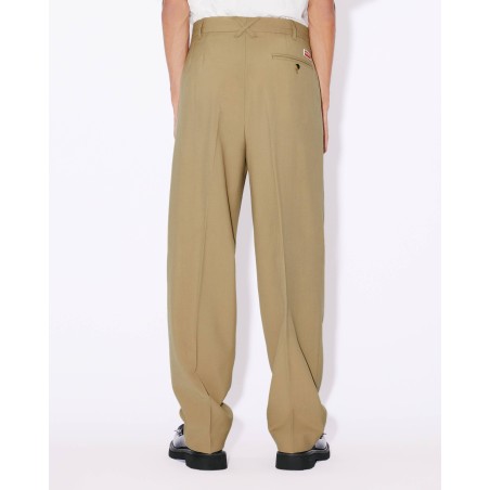 Pantalon de tailleur plissé en laine vierge