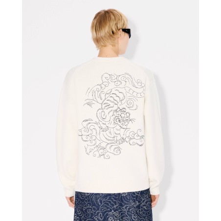 Cardigan unisexe brodé 'KENZO Star Tiger' en laine