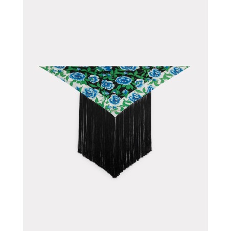 Triangle à franges 'KENZO Peonies' en soie