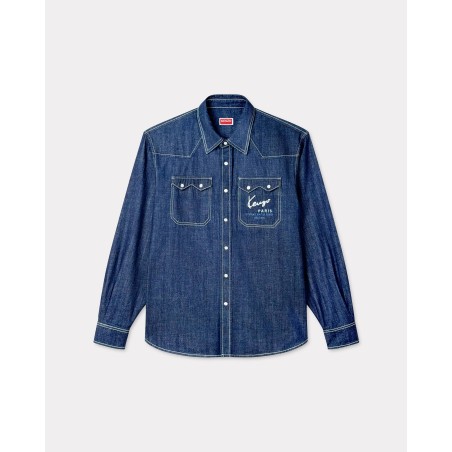 Chemise western brodée 'KENZO Creations' en denim japonais