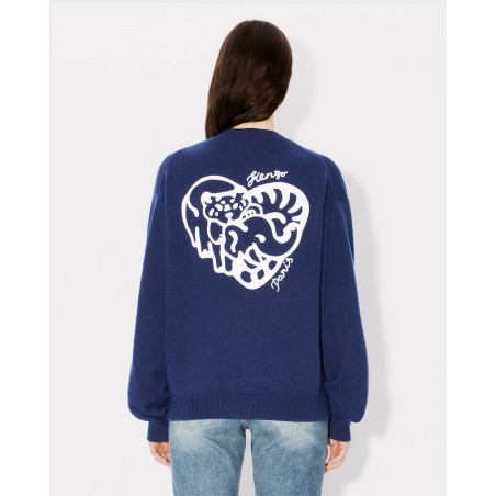 Cardigan 'KENZO Jungle heart' en laine et coton