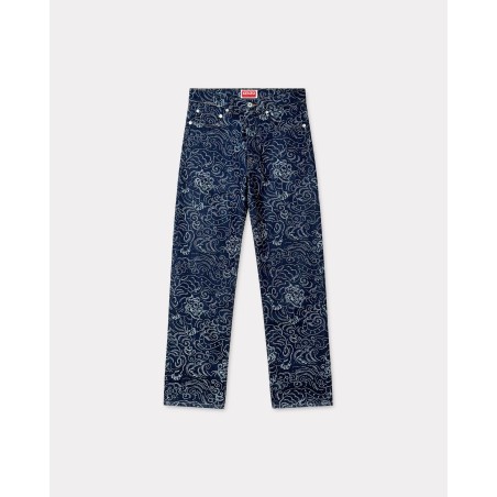 Jean ASAGAO droit 'KENZO Star Tiger' en denim japonais