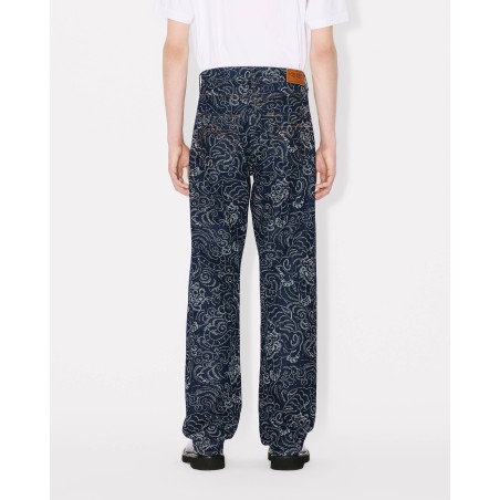 Jean ASAGAO droit 'KENZO Star Tiger' en denim japonais