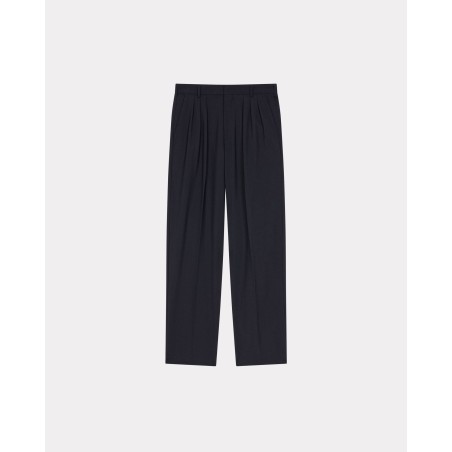 Pantalon de tailleur plissé en laine vierge