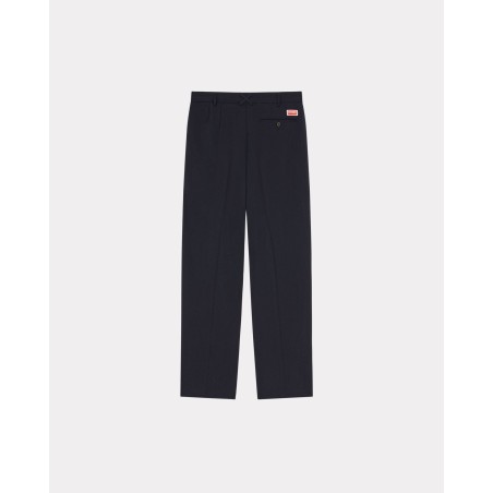 Pantalon de tailleur plissé en laine vierge