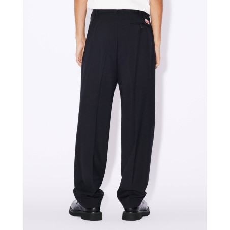 Pantalon de tailleur plissé en laine vierge