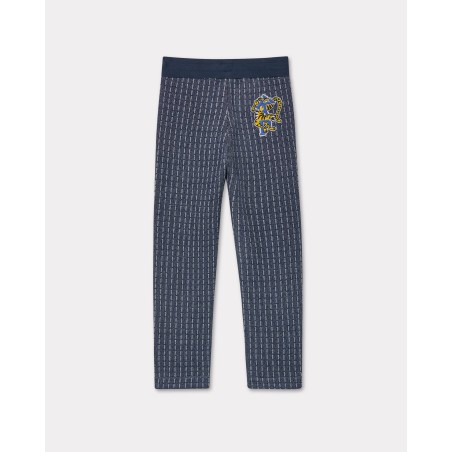 Pantalon de jogging brodé 'Blue Jungle' en coton