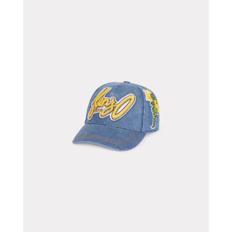 Casquette brodée en denim 'Blue Jungle'