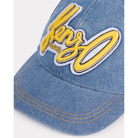 Casquette brodée en denim 'Blue Jungle'