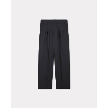 Pantalon de tailleur plissé en laine vierge