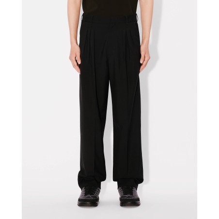 Pantalon de tailleur plissé en laine vierge