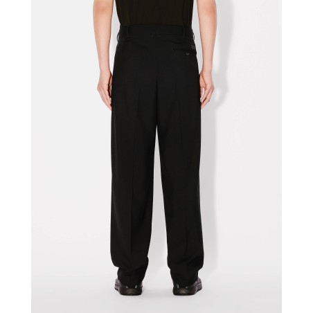 Pantalon de tailleur plissé en laine vierge